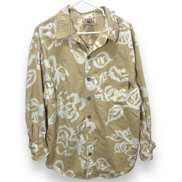 Gene Ewing Bis Bis Beige Vintage 80s Denim Shacket - Picture 1 of 8
